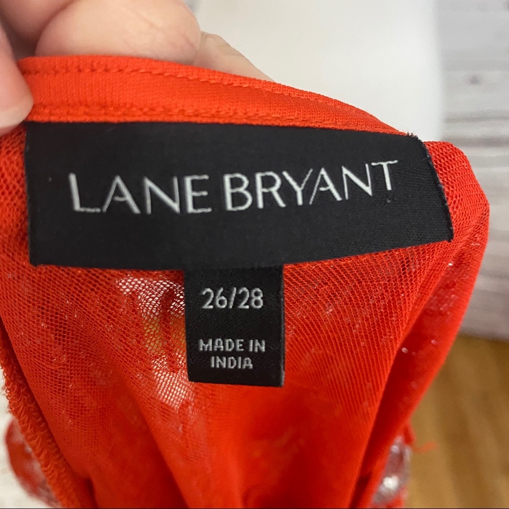 Lane Bryant Orange Chiffon Sequin Dress Size 26/28 - Picture 7 of 8